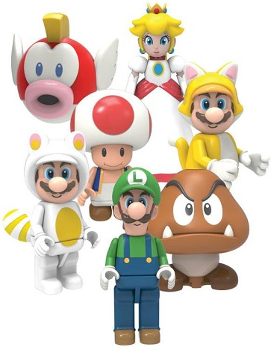 7x Knex Super Mario Blind bag figuurtjes set (+/-5 cm)